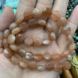 10/12mm Sunstone Beads Coin Orange Loose Stone Beads DIY Jewelry Making