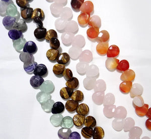 10*12mm Rose Quartz Faceted Water Drop Spacer Beads for DIY Jewelry Making 32pcs