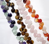10*12mm Rose Quartz Faceted Water Drop Spacer Beads for DIY Jewelry Making 32pcs