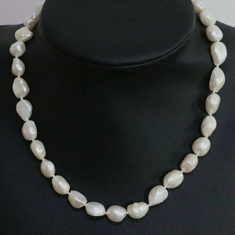 Natural Freshwater Pearl Necklace Women's Chain 18