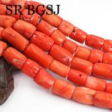 10-12mm Orange Coral Beads 15-inch Strand