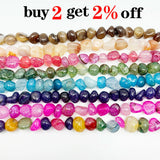 Natural Stone Dragon Vein Agates Bead Strand 15'' Loose Spacer Beads