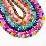 Natural Stone Dragon Vein Agates Bead Strand 15'' Loose Spacer Beads