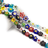12mm Thousand Flowers Lampwork Glass Beads Plum Shape Loose Beads