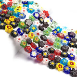 12mm Thousand Flowers Lampwork Glass Beads Plum Shape Loose Beads