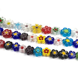 12mm Thousand Flowers Lampwork Glass Beads Plum Shape Loose Beads