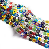 12mm Thousand Flowers Lampwork Glass Beads Plum Shape Loose Beads