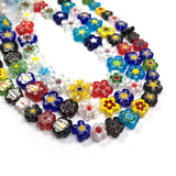 12mm Thousand Flowers Lampwork Glass Beads Plum Shape Loose Beads