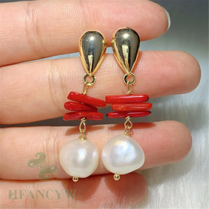 10-12mm Baroque Pearl Earring 18k Ear Stud Flawless Wedding Natural Party