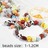 10-12mm100pcs Football Basketball Beads for Jewelry Making Charms