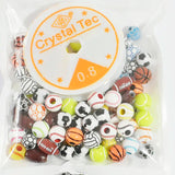 10-12mm100pcs Football Basketball Beads for Jewelry Making Charms