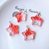 Resin Glitter Gradient Pentagram Star Charms for Jewelry Making
