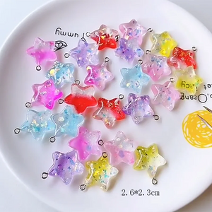Resin Glitter Gradient Pentagram Star Charms for Jewelry Making