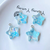 Resin Glitter Gradient Pentagram Star Charms for Jewelry Making