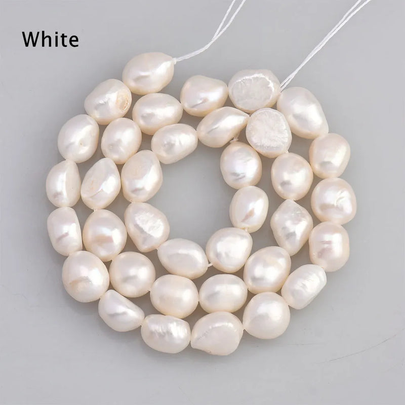 10-13MM Freshwater Pearl Beads Flat Rice Shape Loose Beads for Jewelry Making