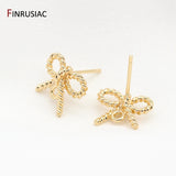 14K Plated Bow Earring Post Hooks DIY Jewelry Making