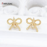 14K Plated Bow Earring Post Hooks DIY Jewelry Making
