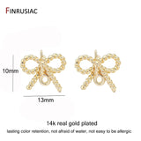 14K Plated Bow Earring Post Hooks DIY Jewelry Making