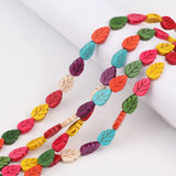 10x13mm Colorful Leaf Howlite Beads 120Pcs/Lot Charms Spacer Bead DIY Jewelry