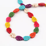 10x13mm Colorful Leaf Howlite Beads 120Pcs/Lot Charms Spacer Bead DIY Jewelry