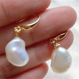 Baroque Pearl 18k Earrings Bead Personality Jewelry Classic