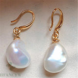Baroque Pearl 18k Earrings Bead Personality Jewelry Classic