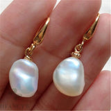 Baroque Pearl 18k Earrings Bead Personality Jewelry Classic
