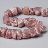 Natural Pink Strawberry Quartz Beads Loose Minerals Crystal Nugget Stone Beads