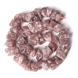 Natural Pink Strawberry Quartz Beads Loose Minerals Crystal Nugget Stone Beads