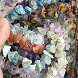10-13mm Raw Amethysts Fluorites Citrines Rose Quartzs Stone Beads