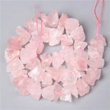 Natural Rose Pink Quartz Raw Nugget Gem Beads 10-13mm