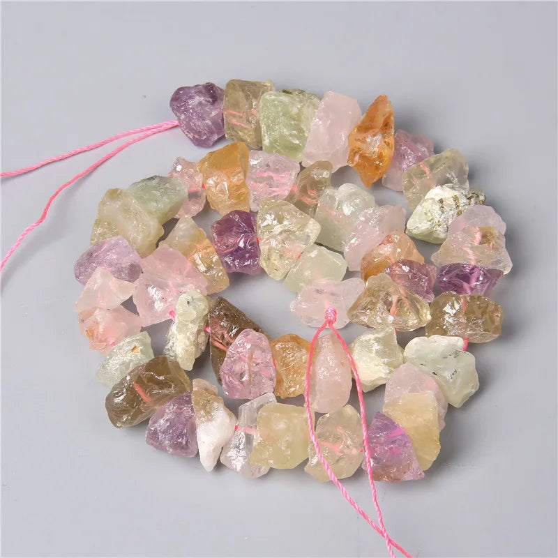 10-13mm Natural Rose Purple Amethysts Green Crystal Quartz Bead