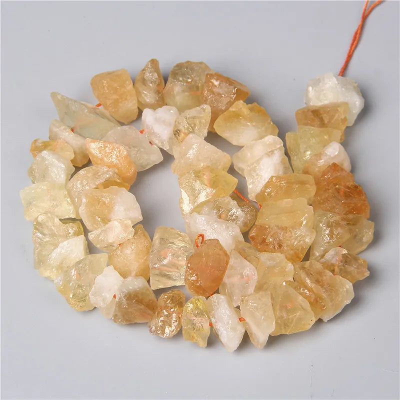 10-13mm Yellow Citrine Quartz Beads Loose Irregular Crystal Nugget Gravel