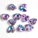 10 14 18mm Glass Heart Crystal Pendant Charms Beads Love Heart