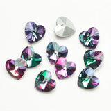 10 14 18mm Glass Heart Crystal Pendant Charms Beads Love Heart