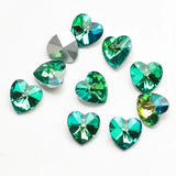 10 14 18mm Glass Heart Crystal Pendant Charms Beads Love Heart