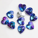 10 14 18mm Glass Heart Crystal Pendant Charms Beads Love Heart