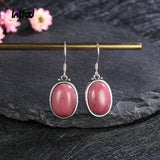 10*14MM Rhodochrosite Labradorite Silver Earrings Pendant