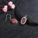 10*14MM Rhodochrosite Labradorite Silver Earrings Pendant