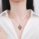 Oval Tiger Eye Rhodochrosite Pendant S925 Sterling Silver Necklace