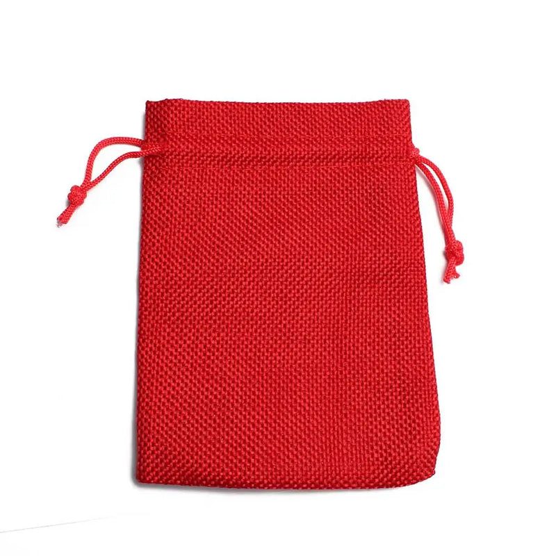 10*14cm Mini Burlap Jute Drawstring Gift Jewelry Pouches Bags 10pcs