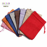 10*14cm Mini Burlap Jute Drawstring Gift Jewelry Pouches Bags 10pcs