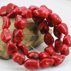 10-14mm Red Turkey Howlite Chalcedony Loose Beads 15inch