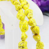 Irregular Yellow Turkey Howlite Chalcedony Loose Beads Stone DIY Howlite