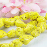 Irregular Yellow Turkey Howlite Chalcedony Loose Beads Stone DIY Howlite