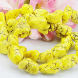 Irregular Yellow Turkey Howlite Chalcedony Loose Beads Stone DIY Howlite