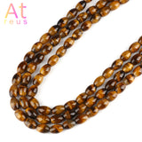 Barrel Shape Tiger Eye Agates Beads Round Druzy Stone
