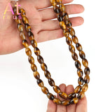 Barrel Shape Tiger Eye Agates Beads Round Druzy Stone