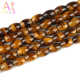 Barrel Shape Tiger Eye Agates Beads Round Druzy Stone