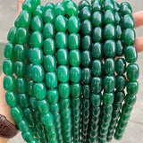 Green Agate Barrel Shape Beads 10x14mm for DIY Jewelry Making
